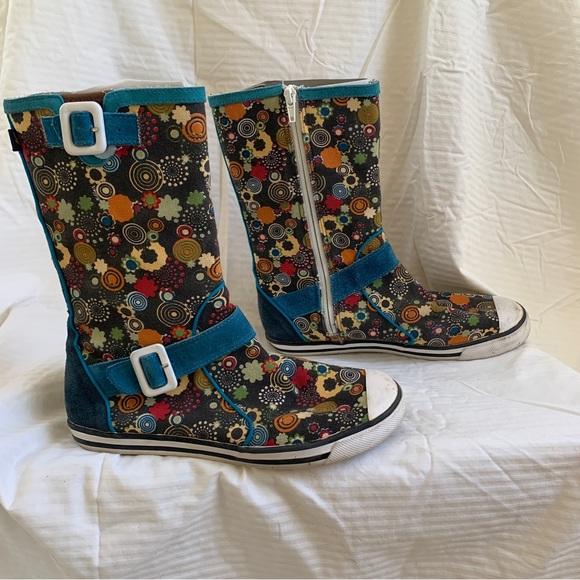Killah Retro Floral mid-calf Boots US 8.5 - Picture 3 of 12